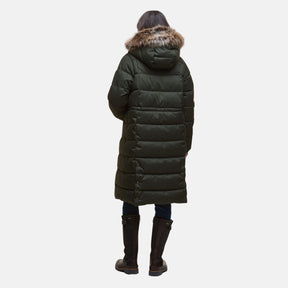 Barbour Women's Marjoram Puffer Long Jacket in Olive Classic