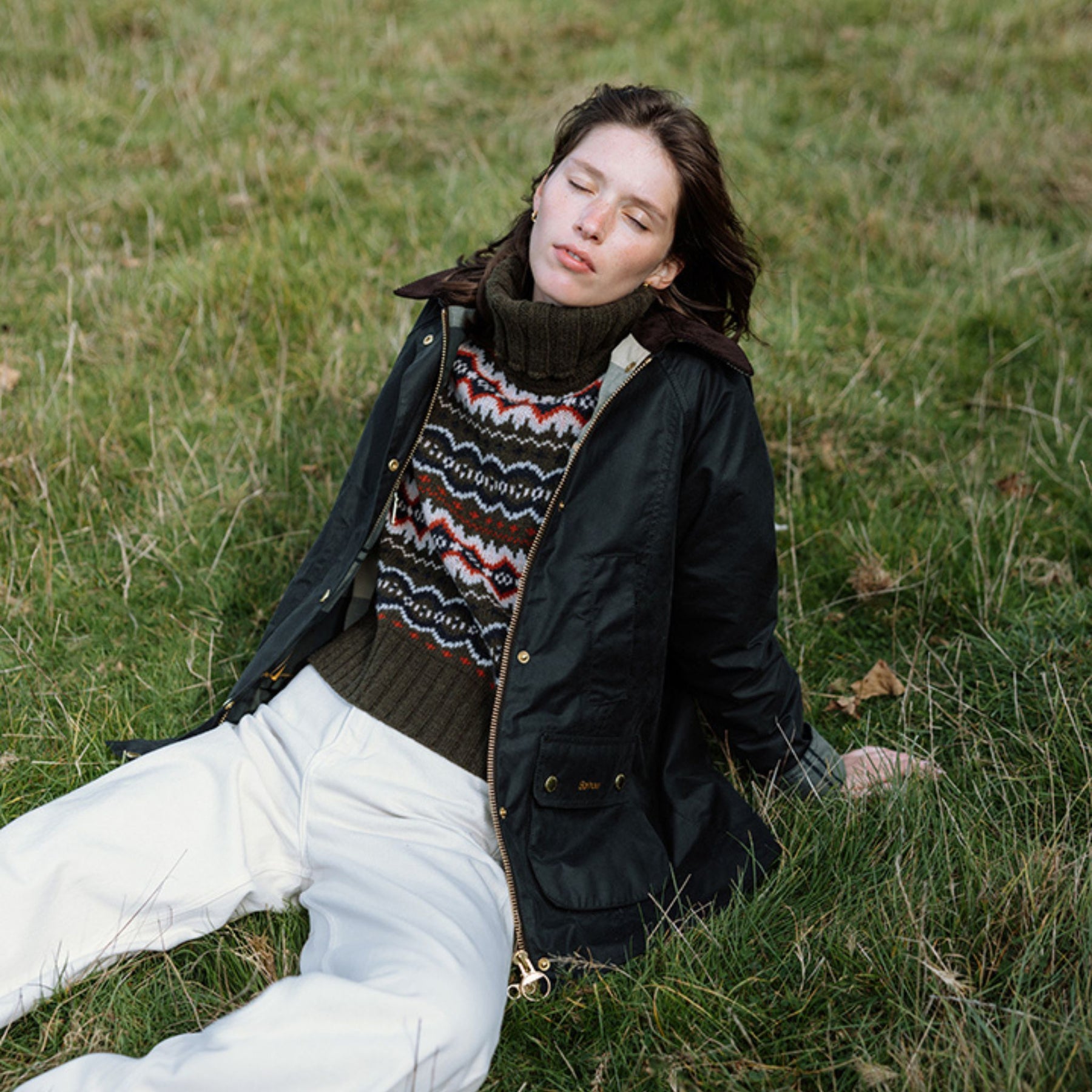 Barbour Women's Modern Beadnell Waxed Jacket in Sage & Ancient