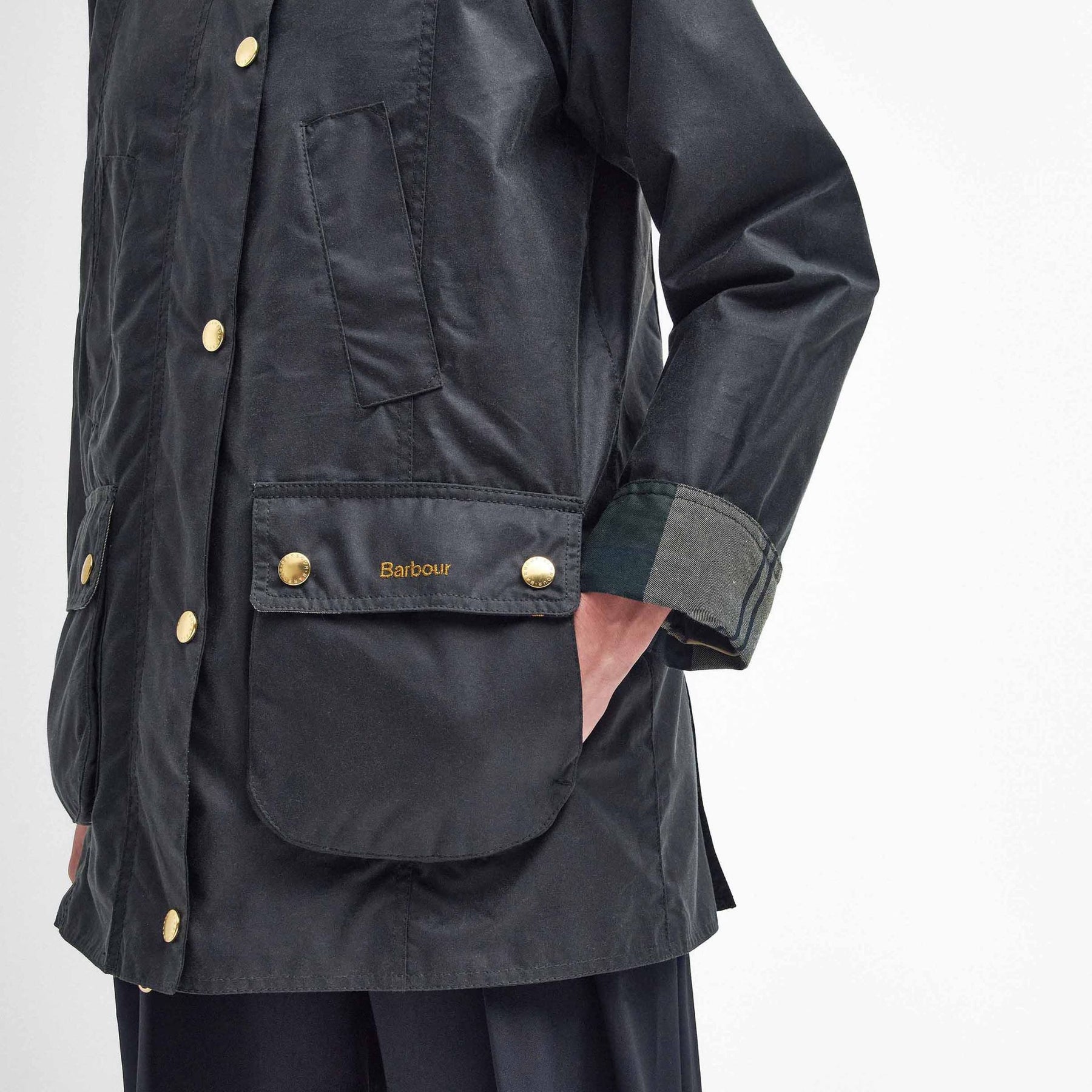 Barbour Women's Modern Beadnell Waxed Jacket in Sage & Ancient