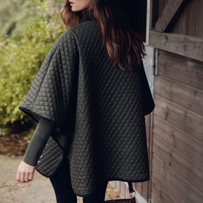 Barbour Women's Oakham Quilted Cape in Olive