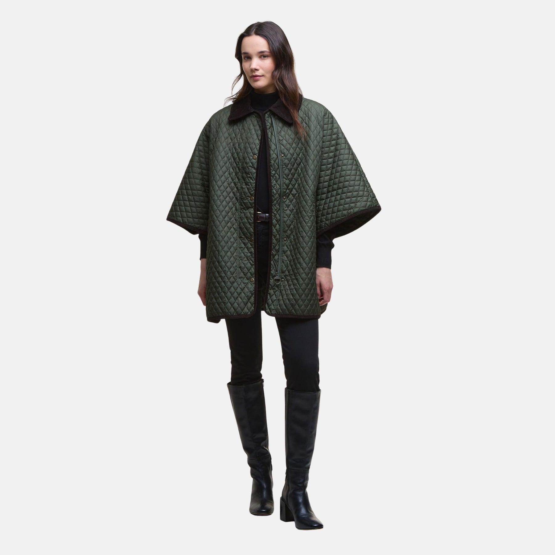 Barbour Women's Oakham Quilted Cape in Olive