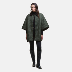 Barbour Women's Oakham Quilted Cape in Olive