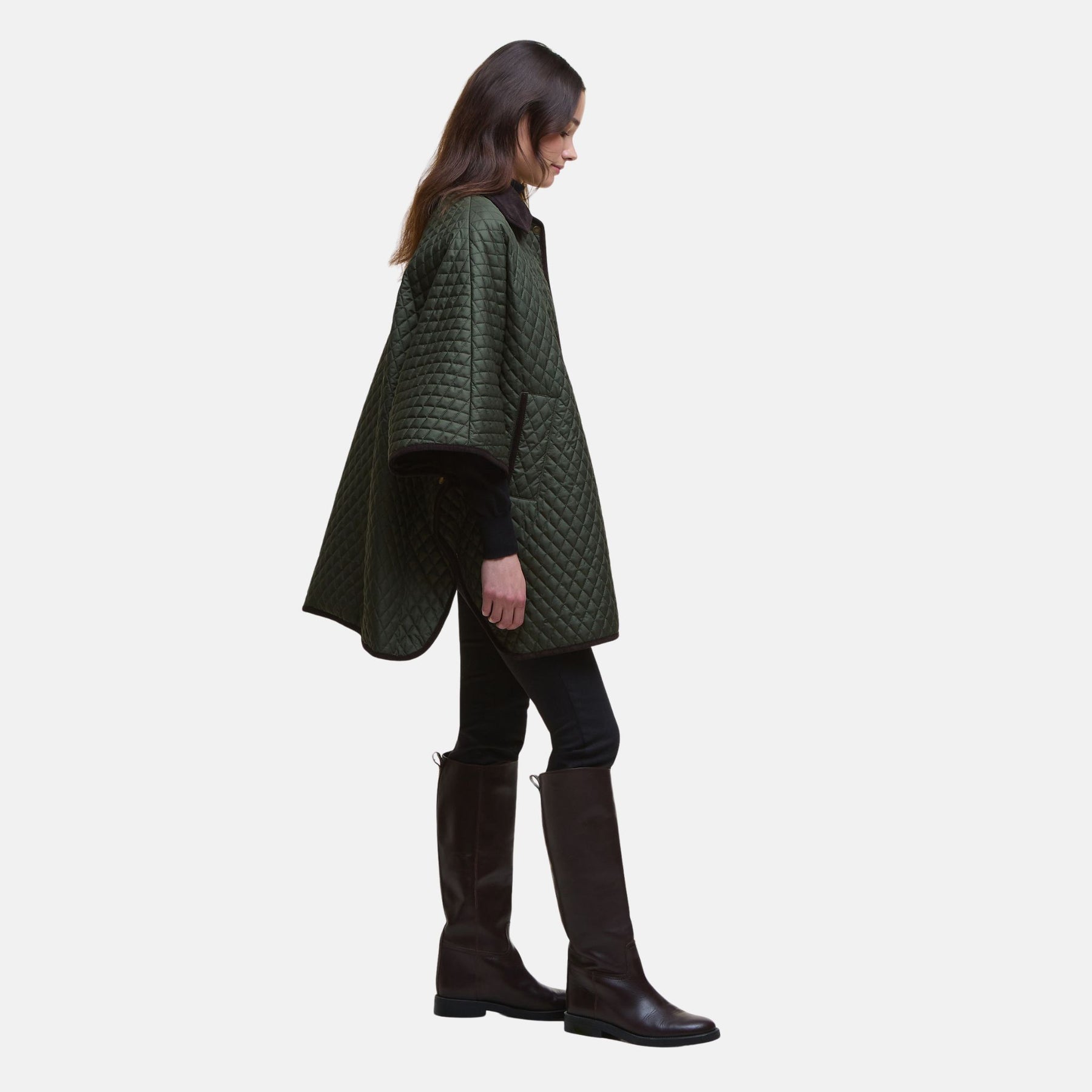 Barbour Women's Oakham Quilted Cape in Olive