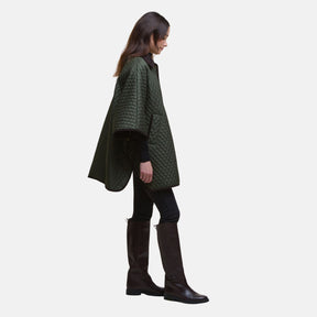 Barbour Women's Oakham Quilted Cape in Olive