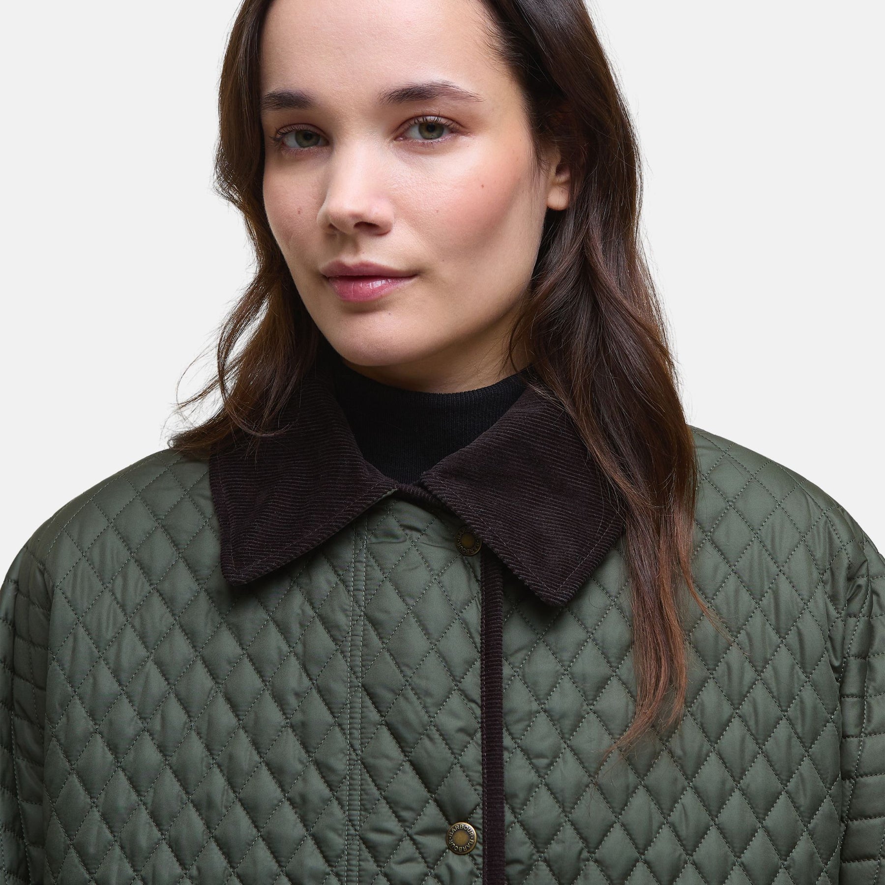 Barbour Women's Oakham Quilted Cape in Olive