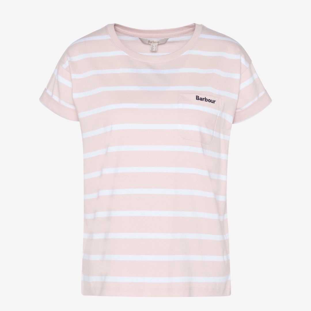 Barbour Women's Otterburn Striped T-Shirt in Primrose Pink