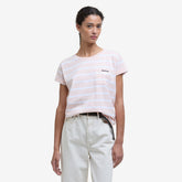 Barbour Women's Otterburn Striped T-Shirt in Primrose Pink