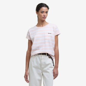 Barbour Women's Otterburn Striped T-Shirt in Primrose Pink