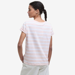 Barbour Women's Otterburn Striped T-Shirt in Primrose Pink