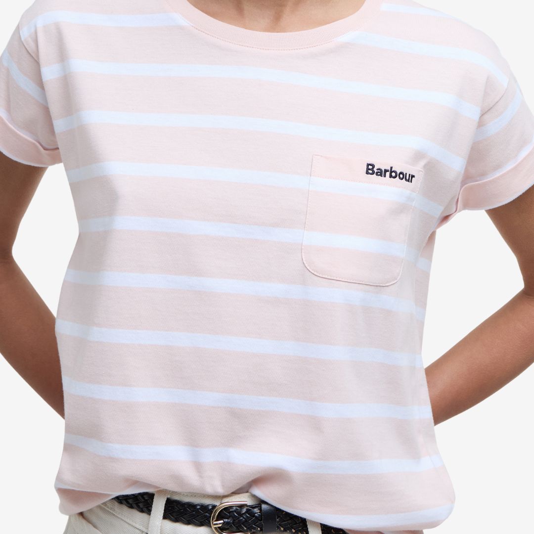 Barbour Women's Otterburn Striped T-Shirt in Primrose Pink