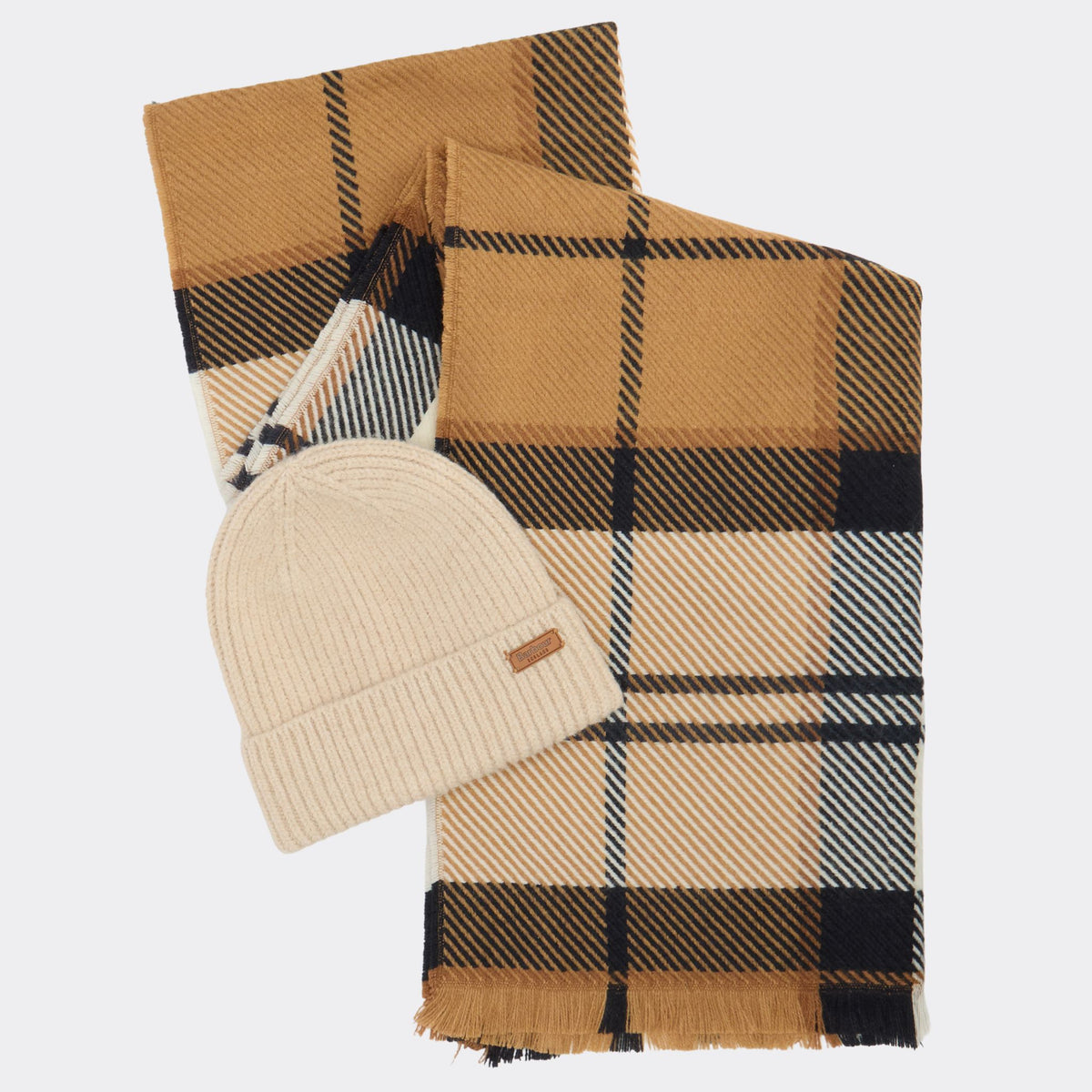 Barbour Women's Pendle Beanie & Blair Scarf Gift Set in Hessian Navy
