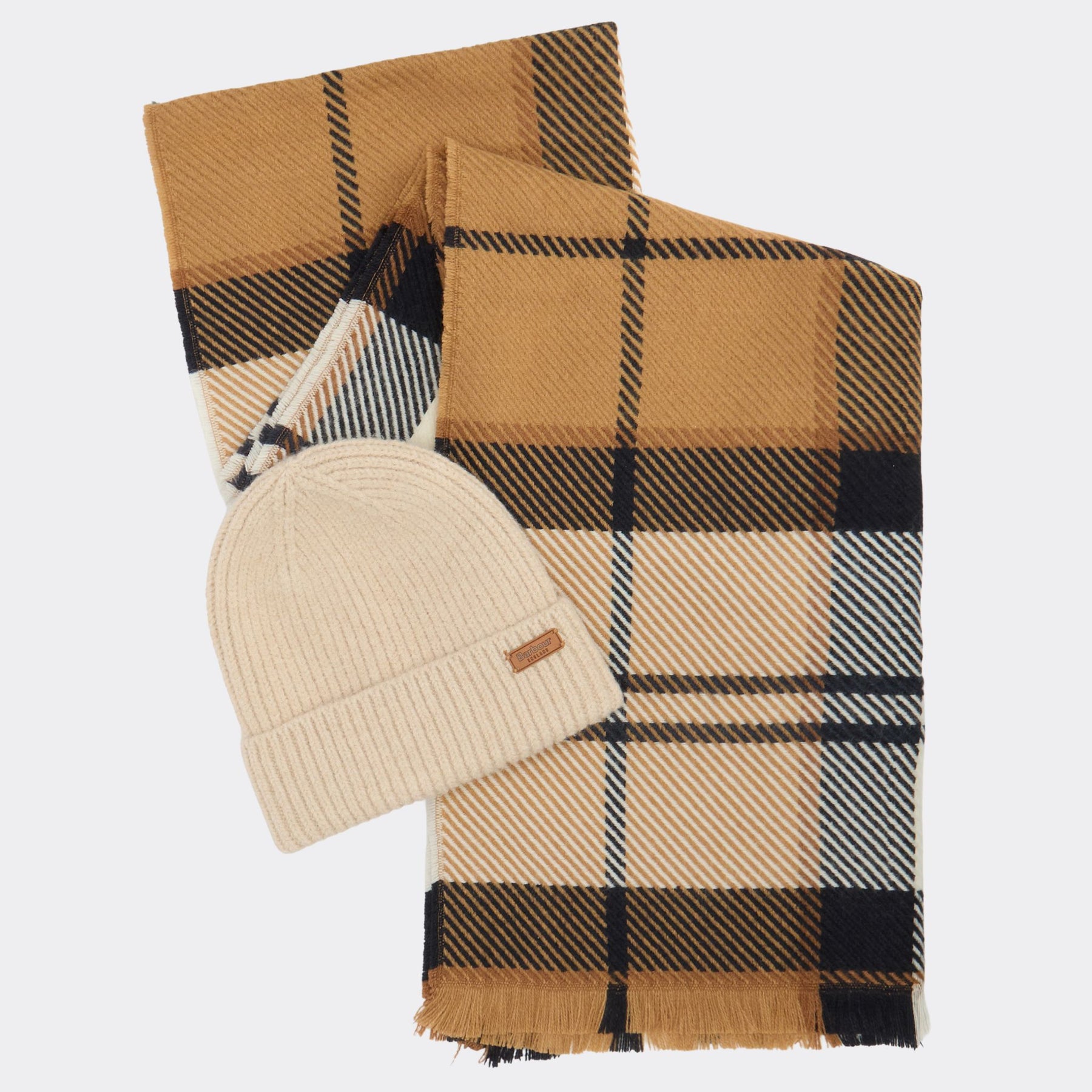 Barbour Women's Pendle Beanie & Blair Scarf Gift Set in Hessian Navy