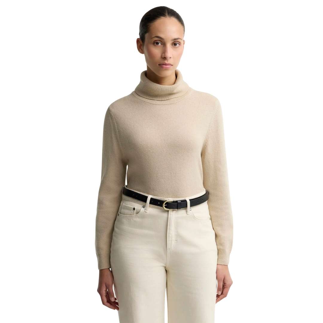 Barbour Women's Pendle Knit Roll Kneck Jumper in Honey/Birch