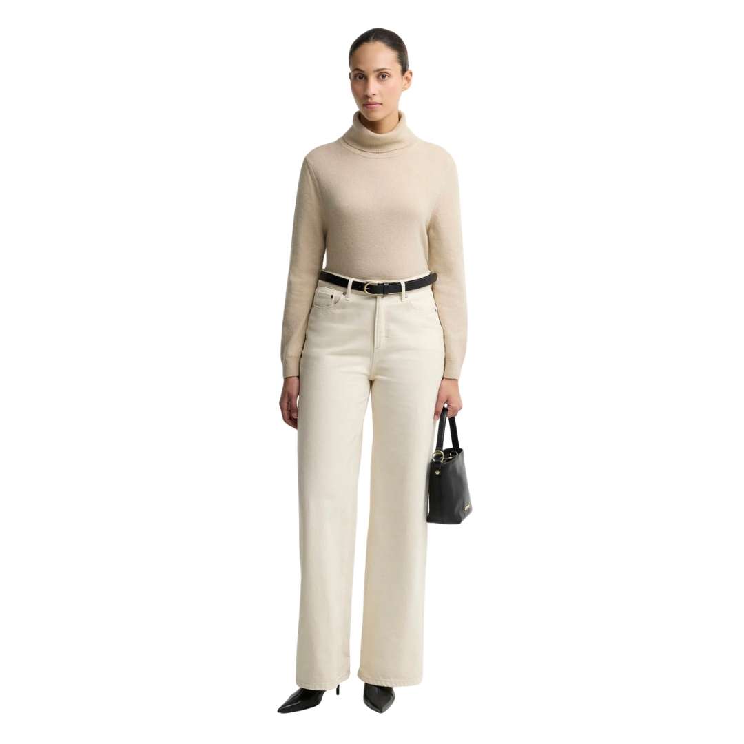 Barbour Women's Pendle Knit Roll Kneck Jumper in Honey/Birch