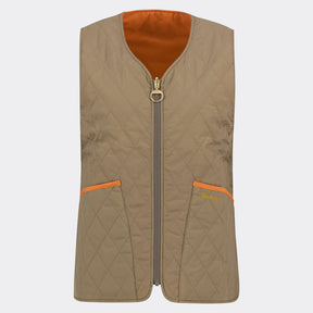 Barbour Women's Reversible Quilted Liner Gilet in Timberwolf & Marigold