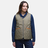Barbour Women's Reversible Quilted Liner Gilet in Timberwolf & Marigold