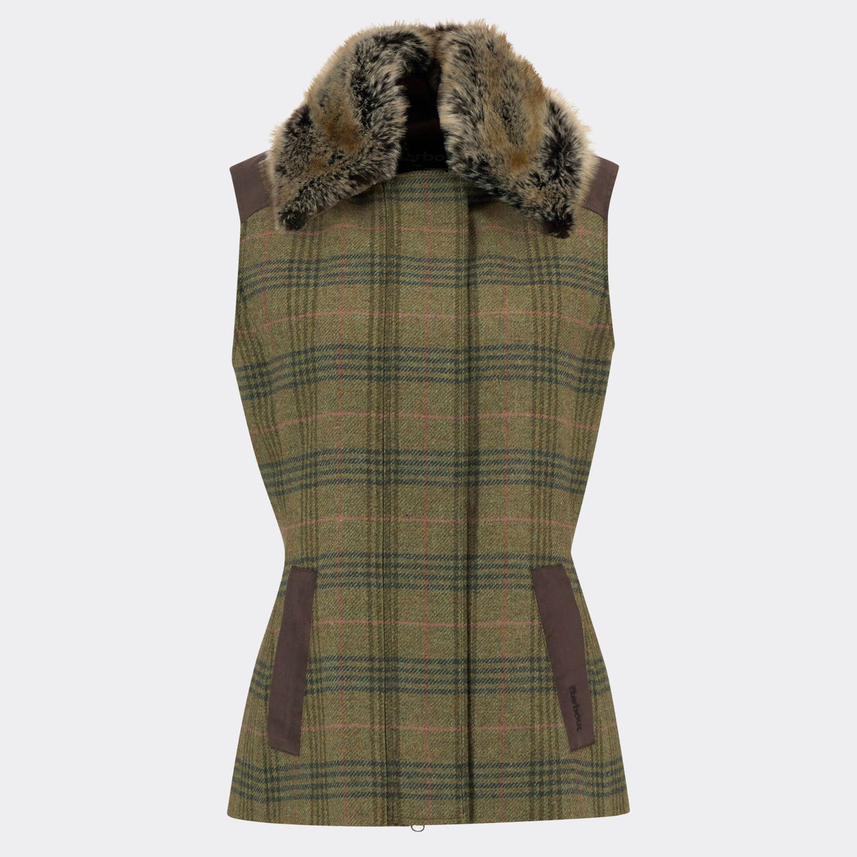Barbour Women's Rosemary Wool Gilet in Arabesque & Brown