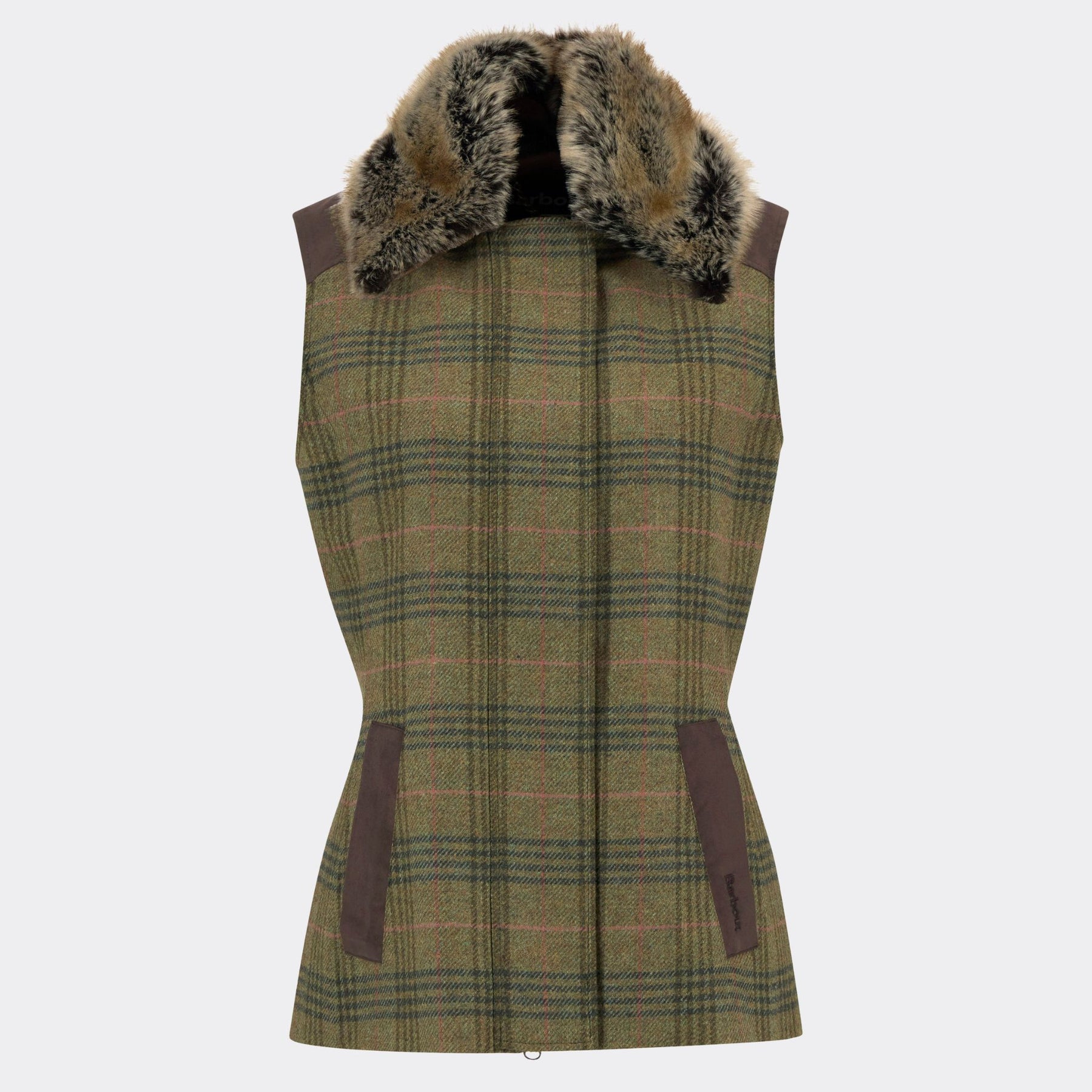 Barbour Women's Rosemary Wool Gilet in Arabesque & Brown