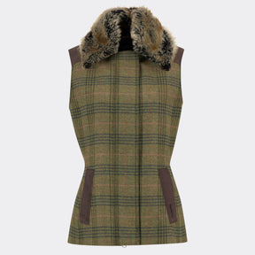 Barbour Women's Rosemary Wool Gilet in Arabesque & Brown