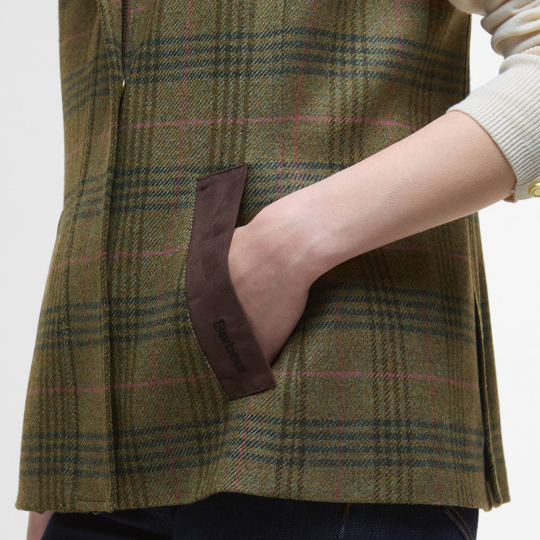 Barbour Women's Rosemary Wool Gilet in Arabesque & Brown