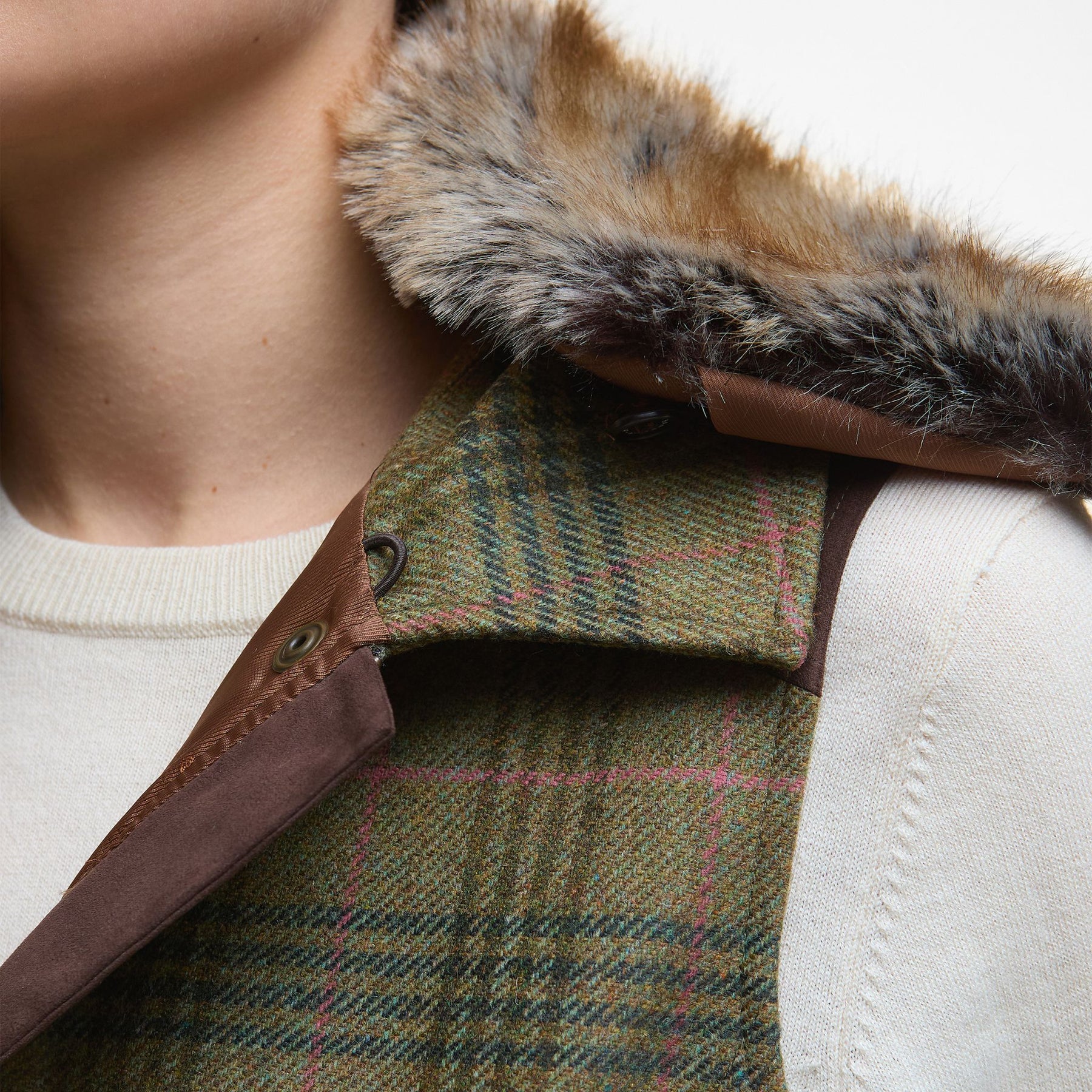 Barbour Women's Rosemary Wool Gilet in Arabesque & Brown