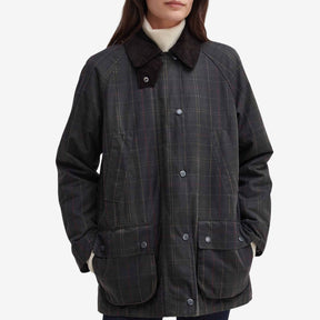 Barbour Women's Tartan Ashby Waxed Jacket in Dark Classic