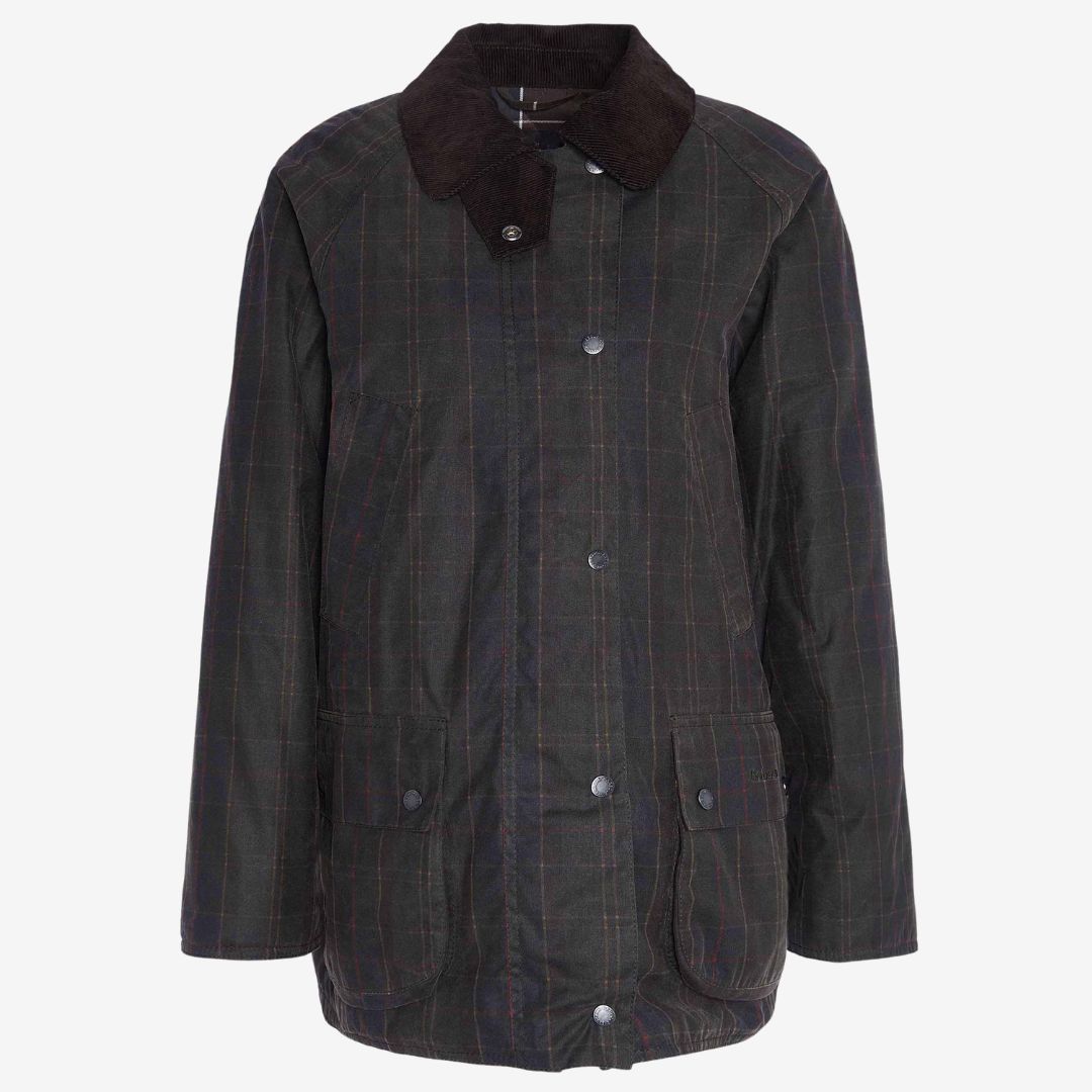 Barbour Women's Tartan Ashby Waxed Jacket in Dark Classic