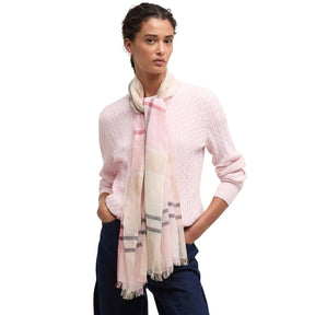 Barbour Abigail Tartan Scarf in Cherry Blossom