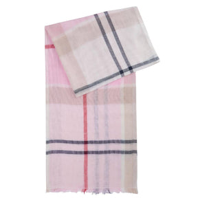 Barbour Abigail Tartan Scarf in Cherry Blossom