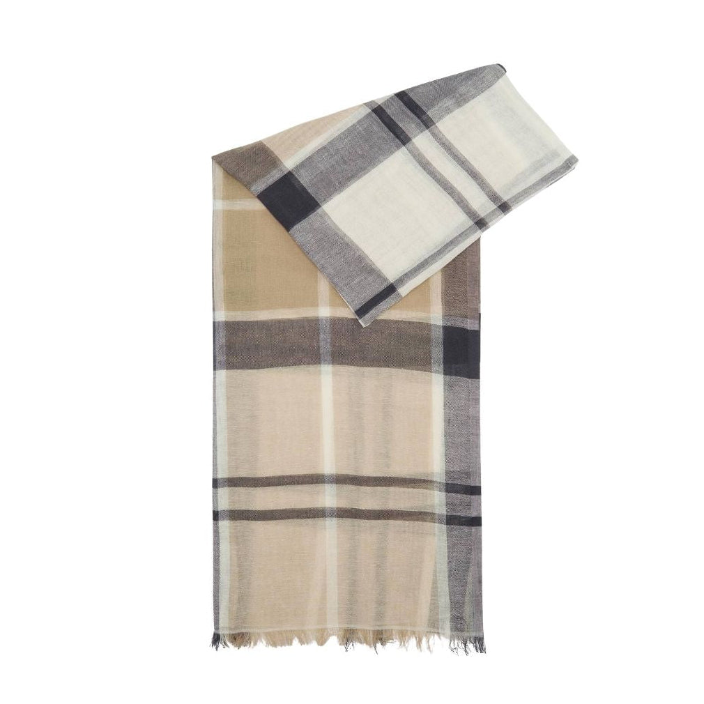 Barbour Abigail Tartan Scarf in Dress Navy