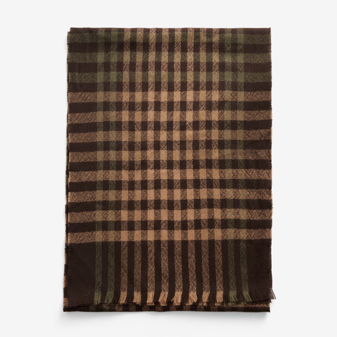 Barbour Ashton Wool Scarf in Army Green Port