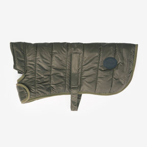 Barbour Baffle Quilted Dog Coat in Dark Olive