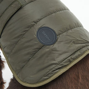 Barbour Baffle Quilted Dog Coat in Dark Olive