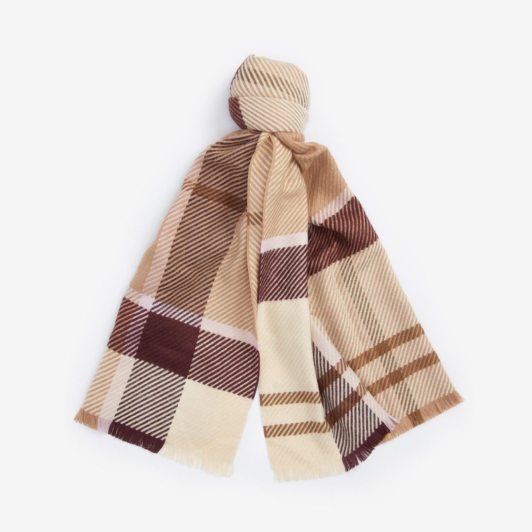 Barbour Blair Tartan Scarf in Muted Cabernet