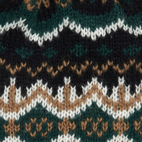 Barbour Case Fairisle Beanie in Green Loch