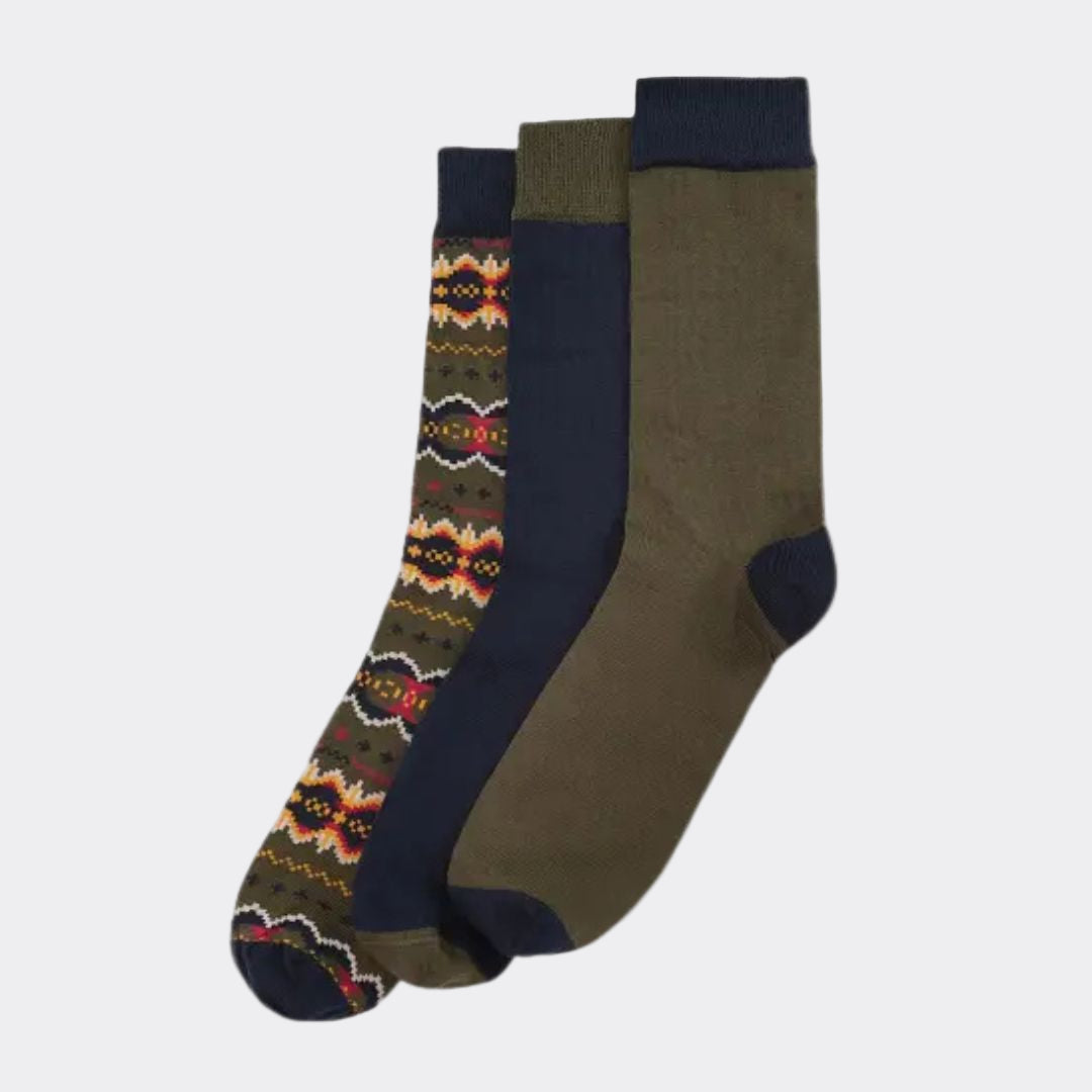 Barbour Case Sock Fair Isle Gift Set in Classic Tartan
