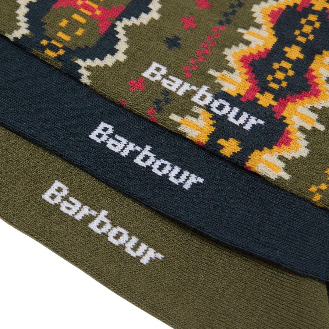 Barbour Case Sock Fair Isle Gift Set in Classic Tartan