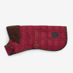 Barbour Dog Bone Quilted Dog Coat in Cranberry