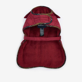 Barbour Dog Bone Quilted Dog Coat in Cranberry