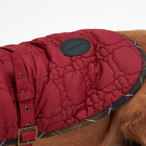 Barbour Dog Bone Quilted Dog Coat in Cranberry
