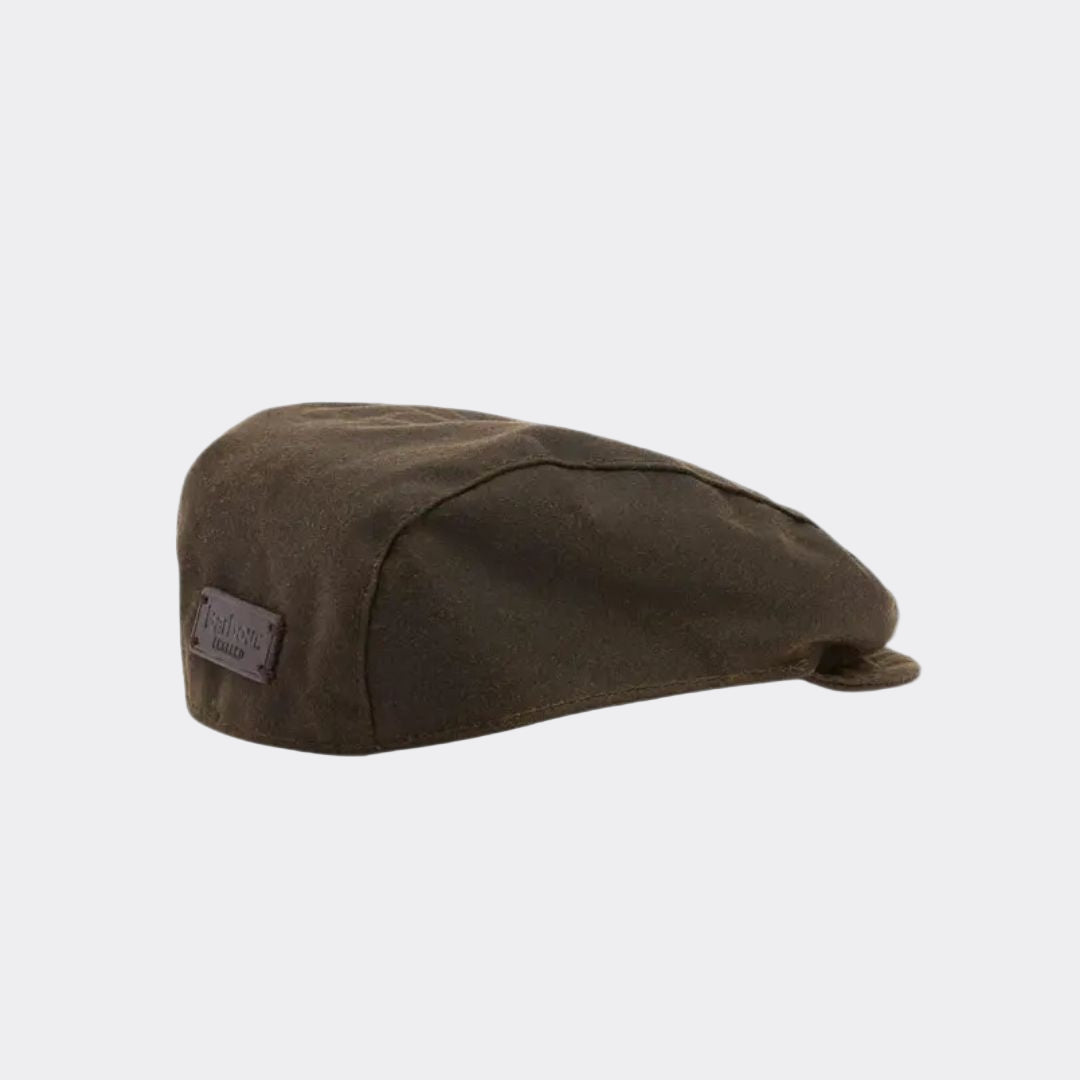 Barbour Dog Wax Flat Cap in Olive