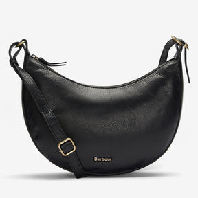 Barbour Laire Leather Half-Moon Bag in Black