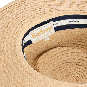Barbour Lily Straw Boater Hat in Natural