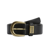Barbour Men's Clyde Leather Belt in Saffiano Black