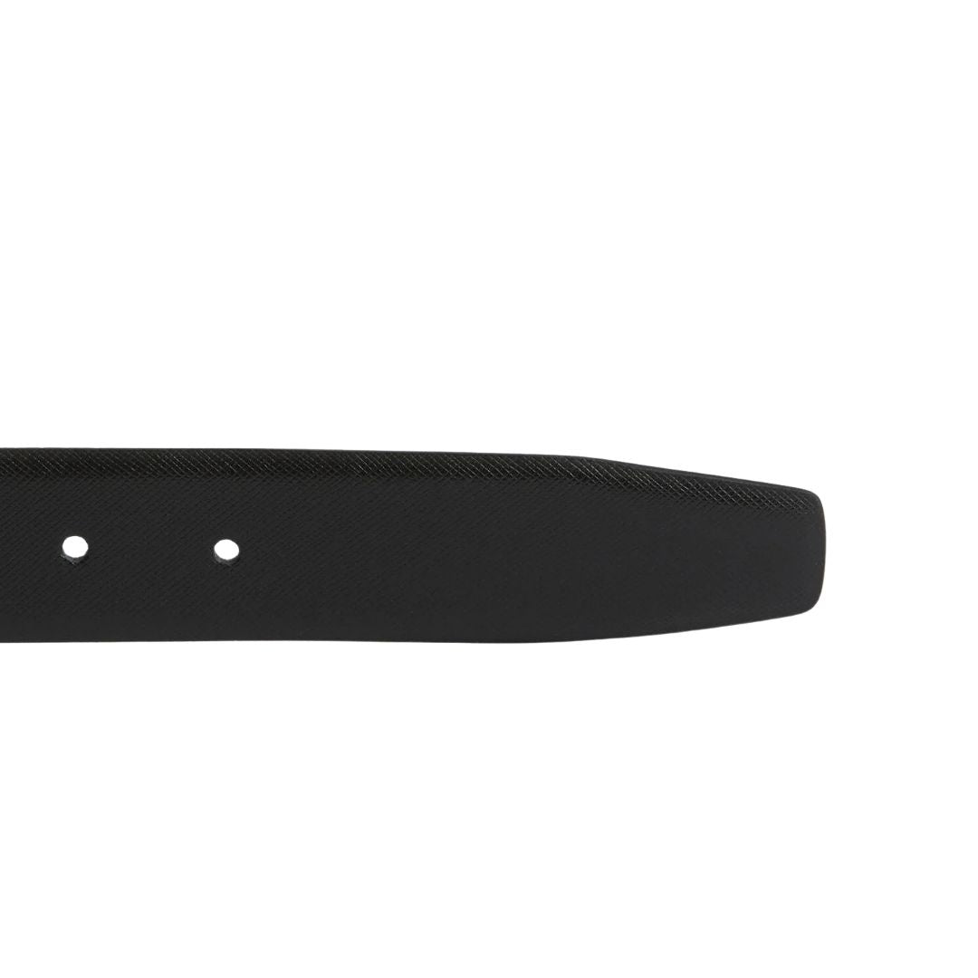 Barbour Men's Clyde Leather Belt in Saffiano Black