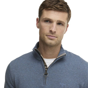 Barbour Men's Cotton Quarter-Zip Jumper in Dusk Blue
