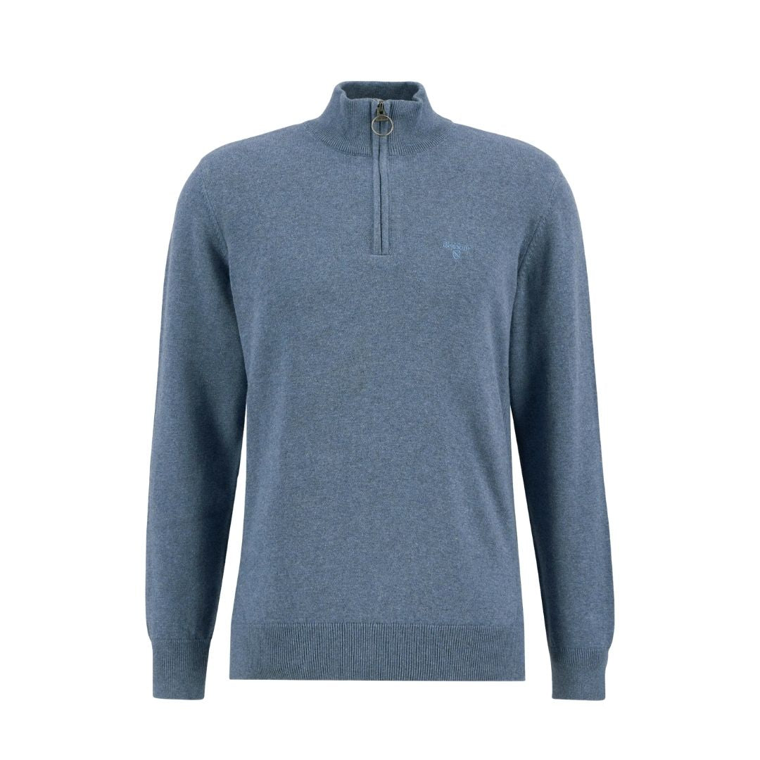Barbour Men's Cotton Quarter-Zip Jumper in Dusk Blue