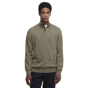 Barbour Men's Cotton Quarter-Zip Jumper in Smokey Olive