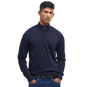 Barbour Men's Cotton Quarter-Zip Jumper in Classic Navy