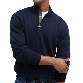 Barbour Men's Cotton Quarter-Zip Jumper in Classic Navy